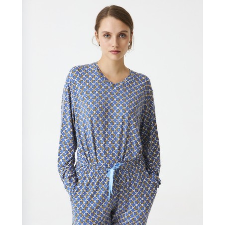 Pijama señora modal estampado geométrico Blue