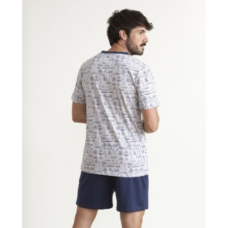 Pijama de hombre algodón tapeta