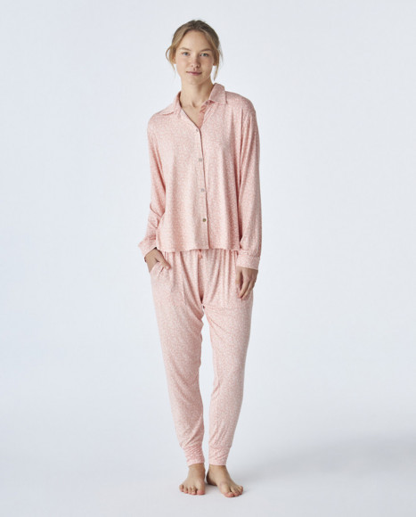 Pijama de mujer tejido modal en color rosa