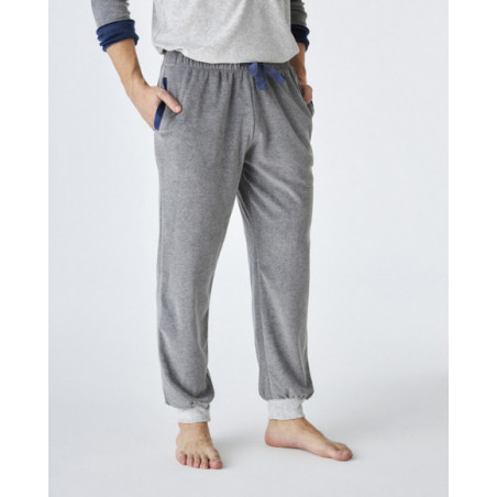 Pijama de hombre de terciopelo de color gris